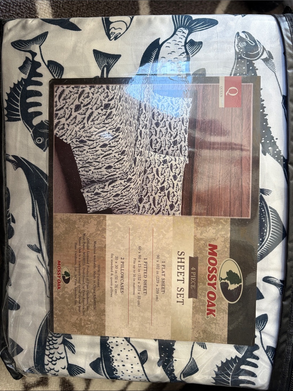 New Mossy Oak Fish print sheet set queen size